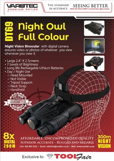Varotec Night Owl night vision binocular sees 300m in darkness