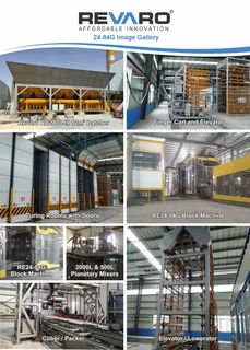 Revar RE16-60 Fully Automatic static brick making machine with stacker and independent packer