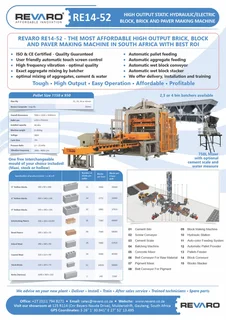 Revar RE16-60 Fully Automatic static brick making machine with stacker and independent packer