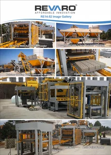 Revar RE16-60 Fully Automatic static brick making machine with stacker and independent packer