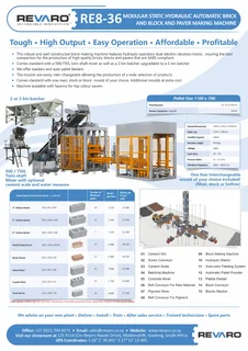 Revar RE16-60 Fully Automatic static brick making machine with stacker and independent packer