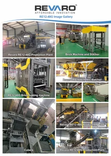 Revar RE16-60 Fully Automatic static brick making machine with stacker and independent packer