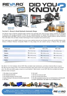 Revar RE16-60 Fully Automatic static brick making machine with stacker and independent packer