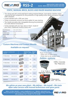Brick and Block making machines static manual and semi automatic