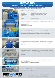 Roll forming machine for production of galvanised and colour roof corrugated and sheet and roof tile