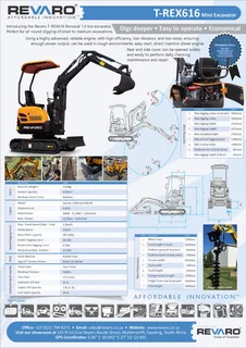 Revaro T-Rex Mini Excavator 1.6 tons