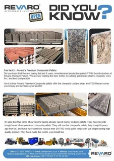 Revaro Premium and Ultra And Fiberglass are the best production pallets With u-channel ZERO flex