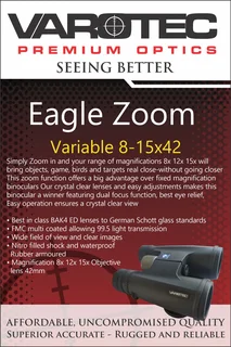 Varotec Sport Optics Binocular Zoom Variable 8-15x42