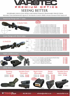 Varotec Premium optics affordable South African Rifle scopes for hunting Saving you money