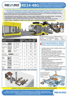Brick Making machine Revaro RE12-48 This high output state of the art machine is affordable