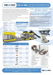 Brick Making machine Revaro RE12-48 This high output state of the art machine is affordable