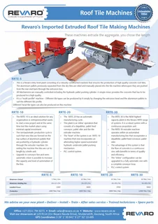 Range of brick, lintel, roof tile, corrugated iron and kerb machines