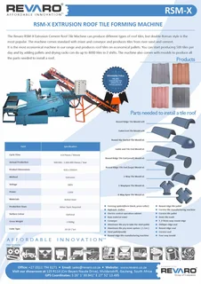 Range of brick, lintel, roof tile, corrugated iron and kerb machines