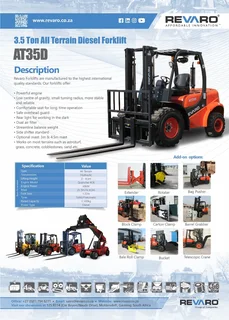2025- Revaro forklifts Standard,  All Terrain and Rough Terrain 2 -10 tons