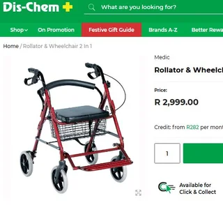 Rollator &amp; Wheelchair 2 In 1. New Design from dischem