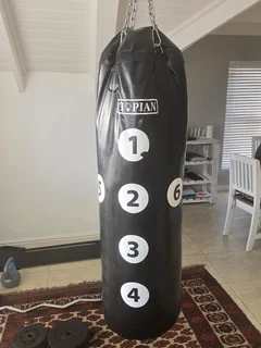 Kickboxing gear with boxing bag
