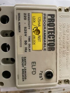 100 Amp 3 phase earth leakage trip switch