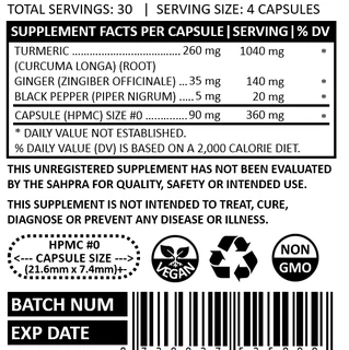 Turmeric capsules (120 capsules | 30 day supply)