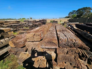Railway sleepers wooden