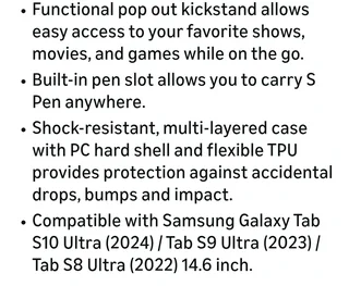 SUPCASE for Samsung GalaxyTab S10 ultra / Tab S9 ultra  / Tab s8 ultra