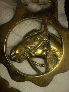 Vintage British Horse Brass Medallions Very nice vintage set 19 (NINETEEN)