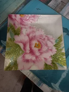 Japanese Decorative Cloisonne Enamel square dish in beautiful Pink Mid-Century Cloisonne Enamel