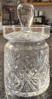 Vintage Hand Cut Derwent Lead Crystal Jam/ Marmalade Lidded Jar