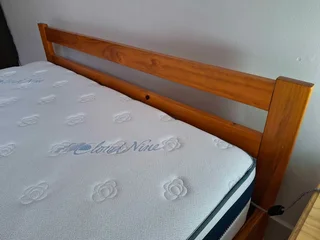 Queen Extra Length bed frame and mattress