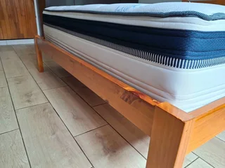 Queen Extra Length bed frame and mattress