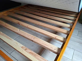 Queen Extra Length bed frame and mattress