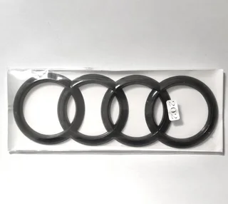Audi Rear Boot Ring Badge Gloss Black Adhesive Backing 202 x 70mm,New