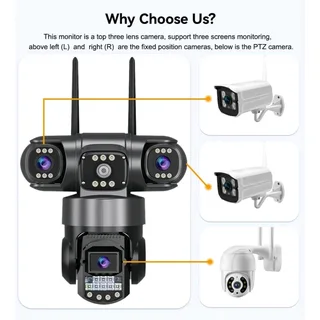 Andowl G819 4G PTZ IP 8K 12MP Security Camera with Triple Lens, Motion Detection