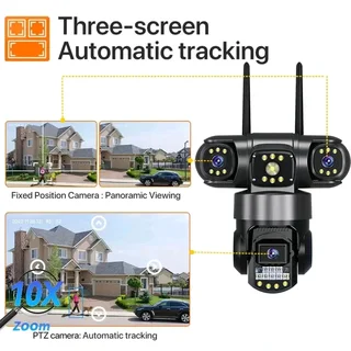 Andowl G819 4G PTZ IP 8K 12MP Security Camera with Triple Lens, Motion Detection
