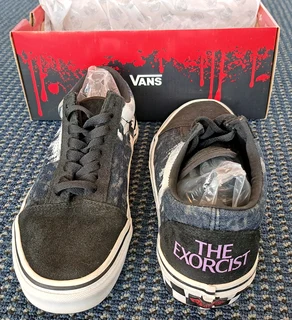 VANS OLD SKOOL CLASSIC UK7 (UNISEX) THE EXORCIST-BOO (TERROR) LIMITED COLLECTORS EDITION