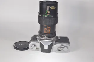 Nikomat FT film camera with 55mm Vivitar Macro lens