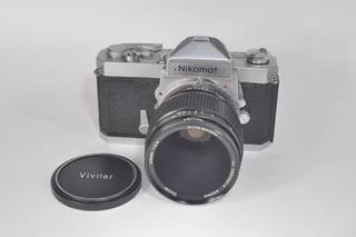 Nikomat FT film camera with 55mm Vivitar Macro lens
