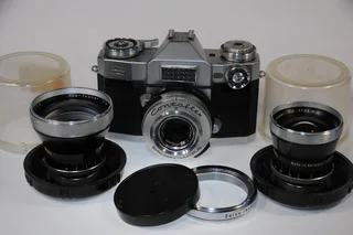 Zeiss Contaflex Super film camera with 3 lenses