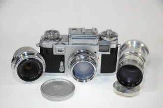 Zeiss Contax range finder Film camera with 3 lenses