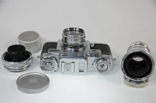 Zeiss Contax range finder Film camera with 3 lenses