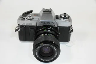 Minolta X300 film camera with Cosina Zoom lens  35-70mm