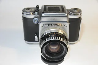Pentacon Six medium format film camera with Zeiss 80mm lens
