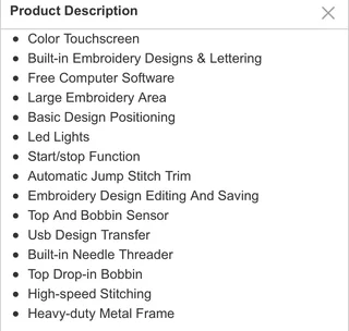 Singer EM9305 Embroidery Machine