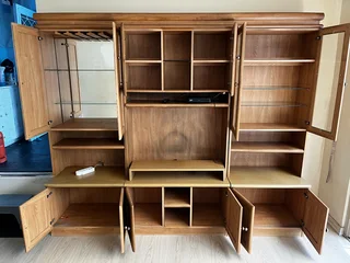 Wall unit oak 3 piece