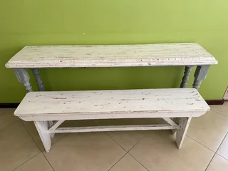 office desks/bench/dart board