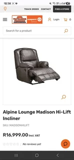 Alpine Lounge Hi- Lift Lazy Boy Incliner