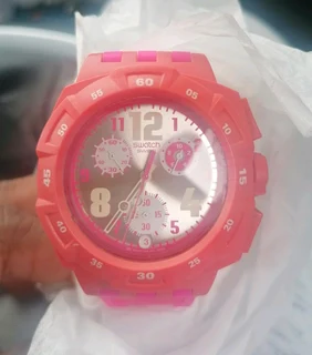 Pink Original Swatch Chronograph Watch Brandnew.