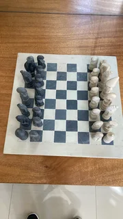 Chess board in stone