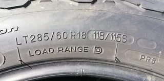 BF Goodrich Tyres - 285/60/R18