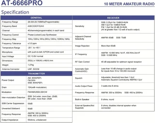 AnyTone AT-6666PRO 10/11 Meter Mobile Radio. 80W High Power Mobile Transceiver.