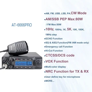 AnyTone AT-6666PRO 10/11 Meter Mobile Radio. 80W High Power Mobile Transceiver.